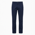 AI concept of navy straight-leg chino trousers, front view